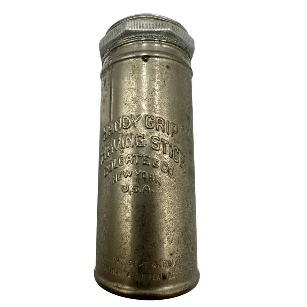 Vintage Colgate & Co. Handy Grip Shaving Stick Metal Container